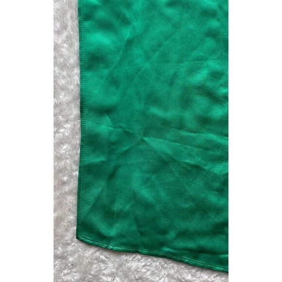 NWOT Zara Blogger’s Favorite Green Asymmetric Cut Out Satin Effect Midi Dress - Picture 16 of 16